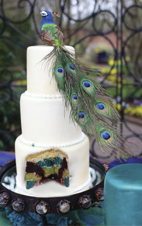 Amazing Peacock Cake With Colors On The Inside